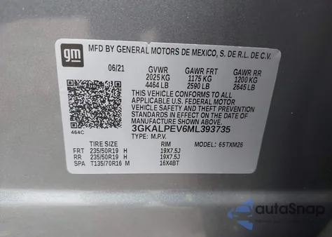 2021 GMC Terrain Fwd Slt из США, поврежденный, VIN 3GKALPEV6ML393735